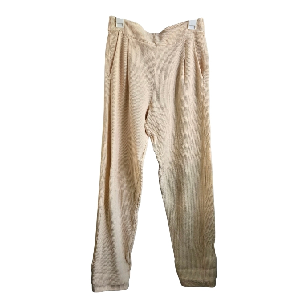 Errant Cream Relaxed Fit Track Pants with Pleats, Small